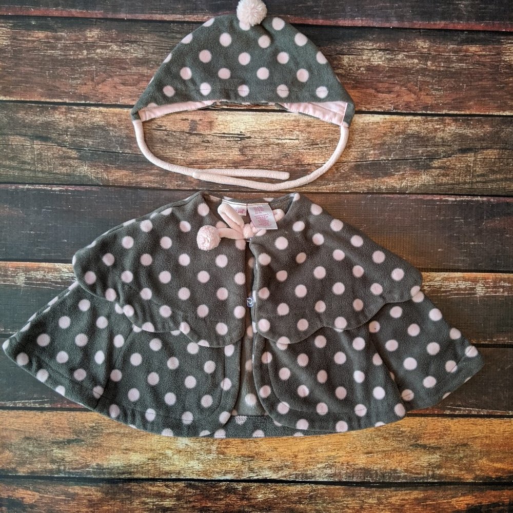 Baby Girls' Fleece Cape/Hat Set